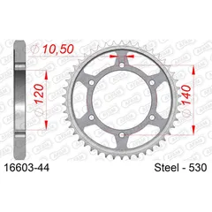 Stahl-Kettenrad AFAM 520 - 47Z Schwarz 1650047