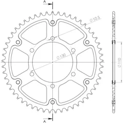 Stealth-Rear Sprocket / Chain Wheel Supersprox 520/55t gold 16500S55