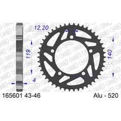 Alu-Kettenrad AFAM 520 - 45Z Gun Metal 16560145