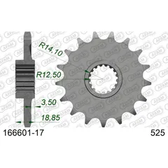 Stahl-Kettenrad AFAM 530 - 45Z Silber 1660345