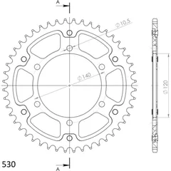 Stealth-Rear Sprocket / Chain Wheel Supersprox 530/52t gold 16603S52