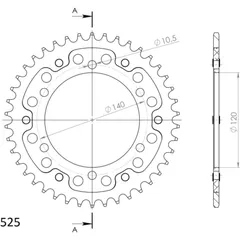 Stealth-Rear Sprocket / Chain Wheel Supersprox 525/41t gold 16605S41