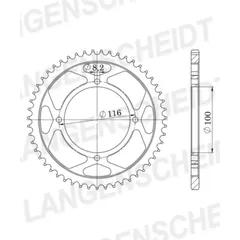 Steel-chain wheel - rear sprocket Supersprox 428 - 52t black