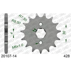 Alu Chain Wheel - Rear Sprocket AFAM 520 - 45t Gun Metal 1760645