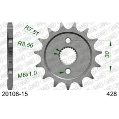 Alu Chain Wheel - Rear Sprocket AFAM 520 - 48t Gun Metal 1760648