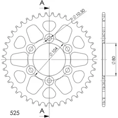 Alu-Rear Sprocket / Chain Wheel Supersprox 525/45t black 17610AK45