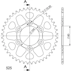 Alu-Rear Sprocket / Chain Wheel Supersprox 530/44t black 17701AK44