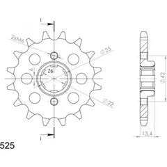 Front Sprocket 525/15t 20404A15