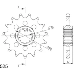 Front Sprocket Supersprox 525/16t 20515-16