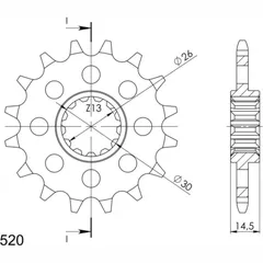 Front Sprocket 520/15t 20610A15