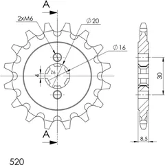 Front Sprocket Supersprox 520/14t 20718-14