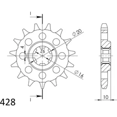 Ritzel Supersprox 428/16Z 22205-16