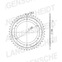 Steel-chain wheel - rear sprocket Esjot 525 - 41t silver