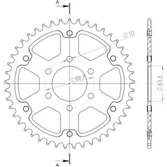 Stealth-Rear Sprocket / Chain Wheel Supersprox 520/44t gold 30109S44