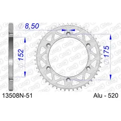 Alu-Kettenrad AFAM 520 - 47Z Silber 13323N47