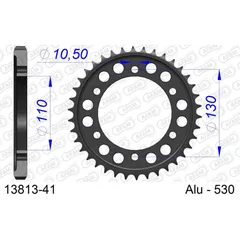 Alu Chain Wheel - Rear Sprocket AFAM 520 - 52t SILVER 13323N52