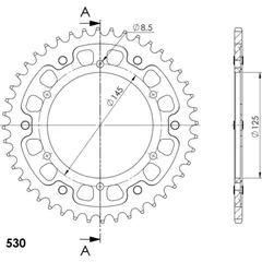 Stealth-Rear Sprocket / Chain Wheel Supersprox 530/43t gold 30415S43