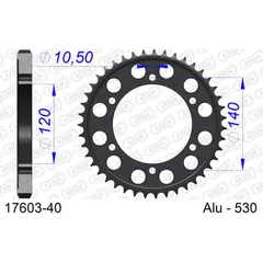 Alu-Kettenrad AFAM 420 - 46Z Silber 17107N46