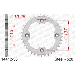 Steel Chain Wheel - Rear Sprocket AFAM 520 - 46t SILVER 1430346