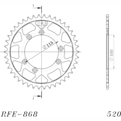 Steel-Rear Sprocket / Chain Wheel Supersprox 520/44t black 30868-44