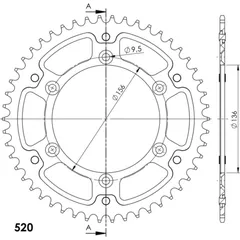 Stealth-Rear Sprocket / Chain Wheel Supersprox 520/52t red 31514R52