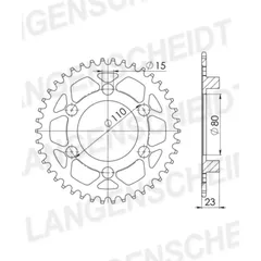 Steel-Rear Sprocket / Chain Wheel Supersprox 520/37t black 35200-37