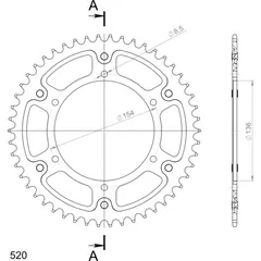 Stealth-Rear Sprocket / Chain Wheel Supersprox 520/52t blue 35307B52
