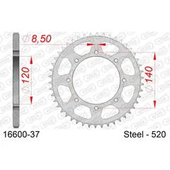 Stahl-Kettenrad AFAM 525 - 46Z Schwarz 16480046