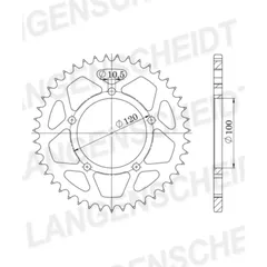 Steel-Rear Sprocket / Chain Wheel Supersprox 525/45t black 35800-45