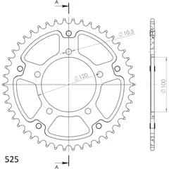 Stealth-Rear Sprocket / Chain Wheel Supersprox 525/49t red 35800R49