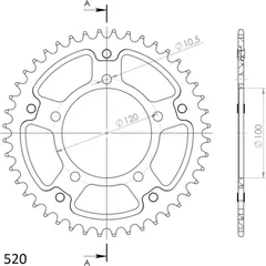 Stealth-Rear Sprocket / Chain Wheel Supersprox 520/45t gold 35801S45