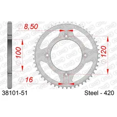 Alu Chain Wheel - Rear Sprocket AFAM 520 - 42t Gun Metal 3630642