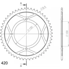 Steel-Rear Sprocket / Chain Wheel Supersprox 420/50t black 36618-50
