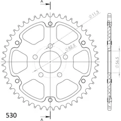 Stealth-Rear Sprocket / Chain Wheel Supersprox 530/42t silver 37081V42
