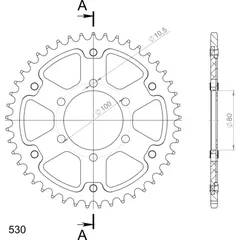 Stealth-Rear Sprocket / Chain Wheel Supersprox 530/48t black 37096K48