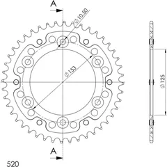 Stealth-Rear Sprocket / Chain Wheel Supersprox 520/39t blue 40301B39