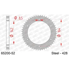 Stahl-Kettenrad AFAM 520 - 39Z Silber 4420339
