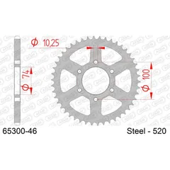 Steel Chain Wheel - Rear Sprocket AFAM 520 - 40t SILVER 4420340