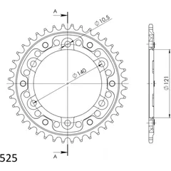 Stealth-Rear Sprocket / Chain Wheel Supersprox 525/42t black 44502K42