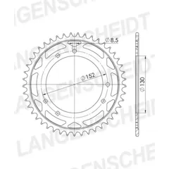 Steel-Rear Sprocket / Chain Wheel Supersprox 525/45t black 44602-45