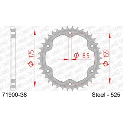 Steel Chain Wheel - Rear Sprocket AFAM 420 - 48t SILVER 4710148