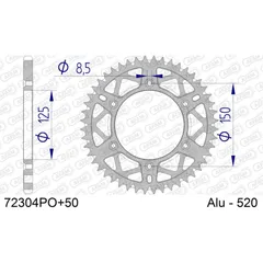 Stahl-Kettenrad AFAM 520 - 46Z Silber 5060246