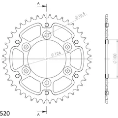 Stealth-Rear Sprocket / Chain Wheel Supersprox 520/55t black 50602K55
