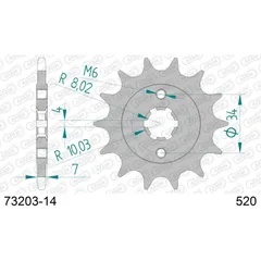Steel Chain Wheel - Rear Sprocket AFAM 525 - 39t SILVER 5060939