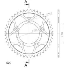 Steel-Rear Sprocket / Chain Wheel Supersprox 520/39t black 50613-39