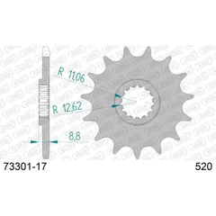 Stahl-Kettenrad AFAM 520 - 41Z Silber 5061441