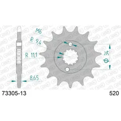 Stahl-Kettenrad AFAM 525 - 43Z Silber 5080143