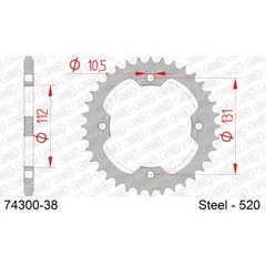 Stahl-Kettenrad AFAM 525 - 43Z Schwarz 5080743