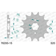 Stahl-Kettenrad AFAM 525 - 39Z Silber 5090139