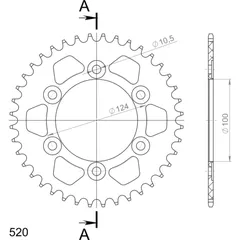 Alu-Rear Sprocket / Chain Wheel Supersprox 520/41t black 51602AK41